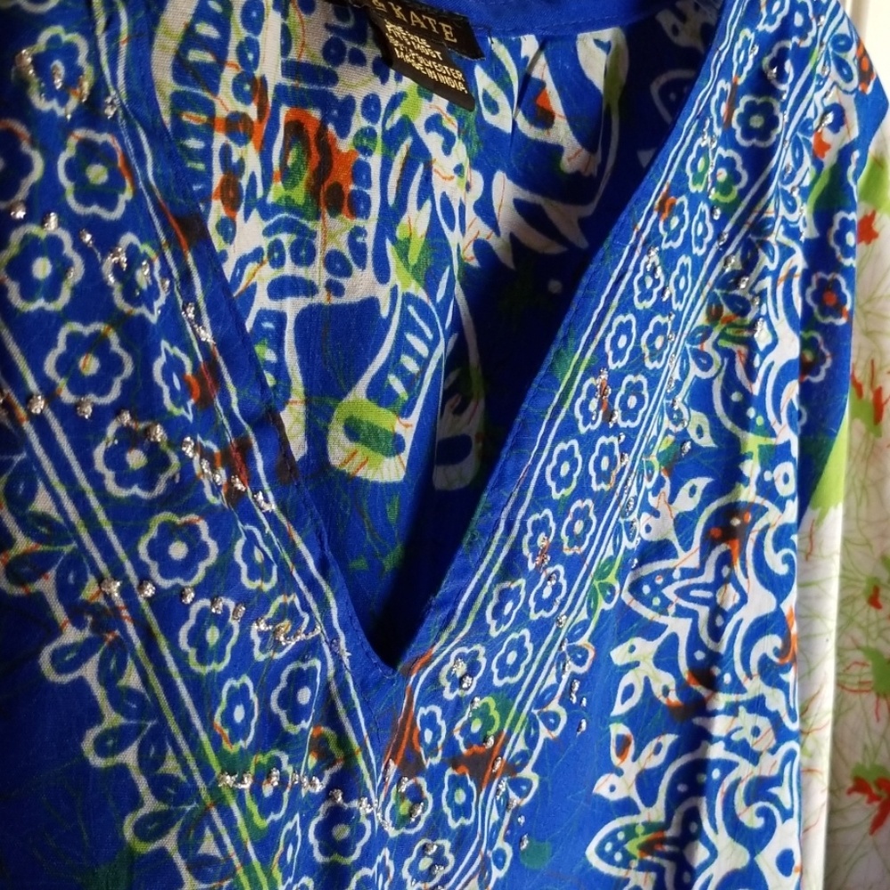NWT ANA & KATE ELEPHANT SHORT CAFTAN 💚 - Picture 3 of 5